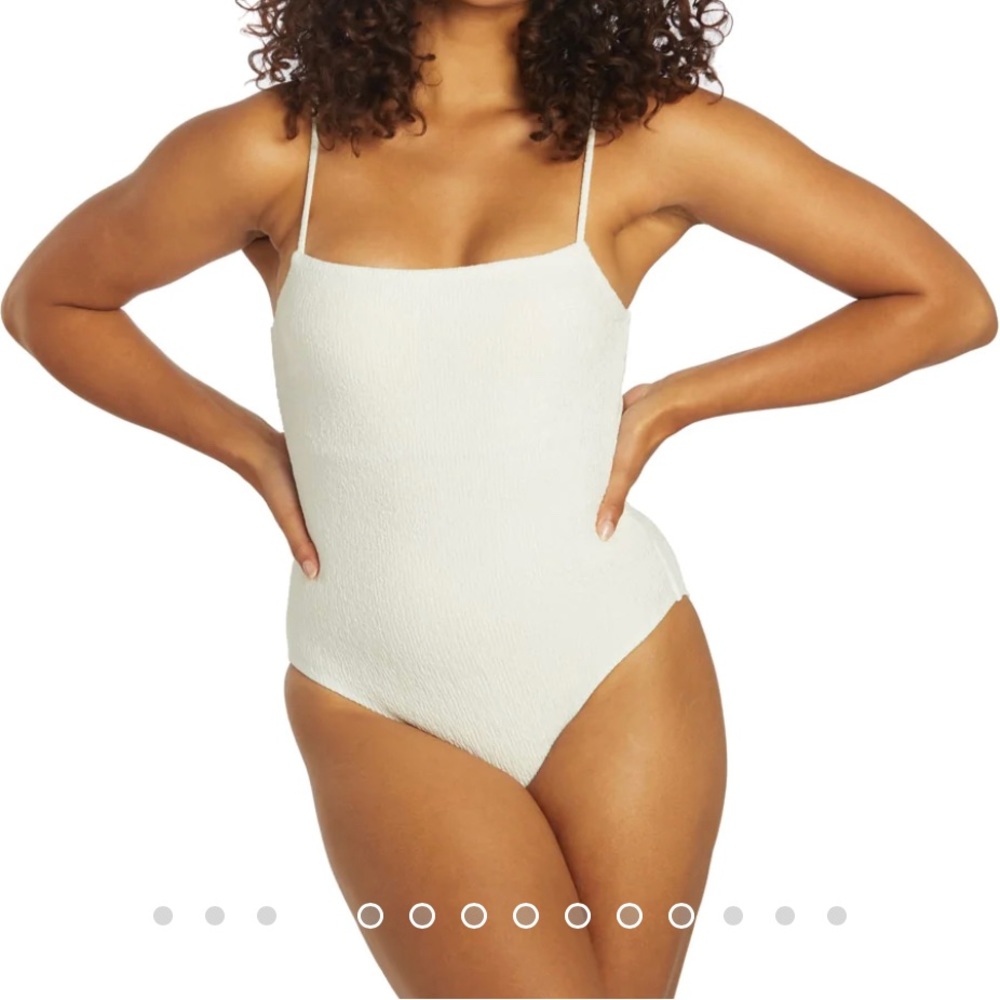 Sporti x Stef Corgel Playa Textured one-price swimsuit white Size-Large  New